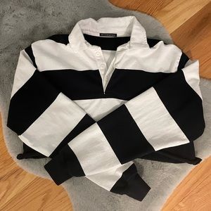 NWOT Brandy Melville Rugby Cropped Long Sleeve